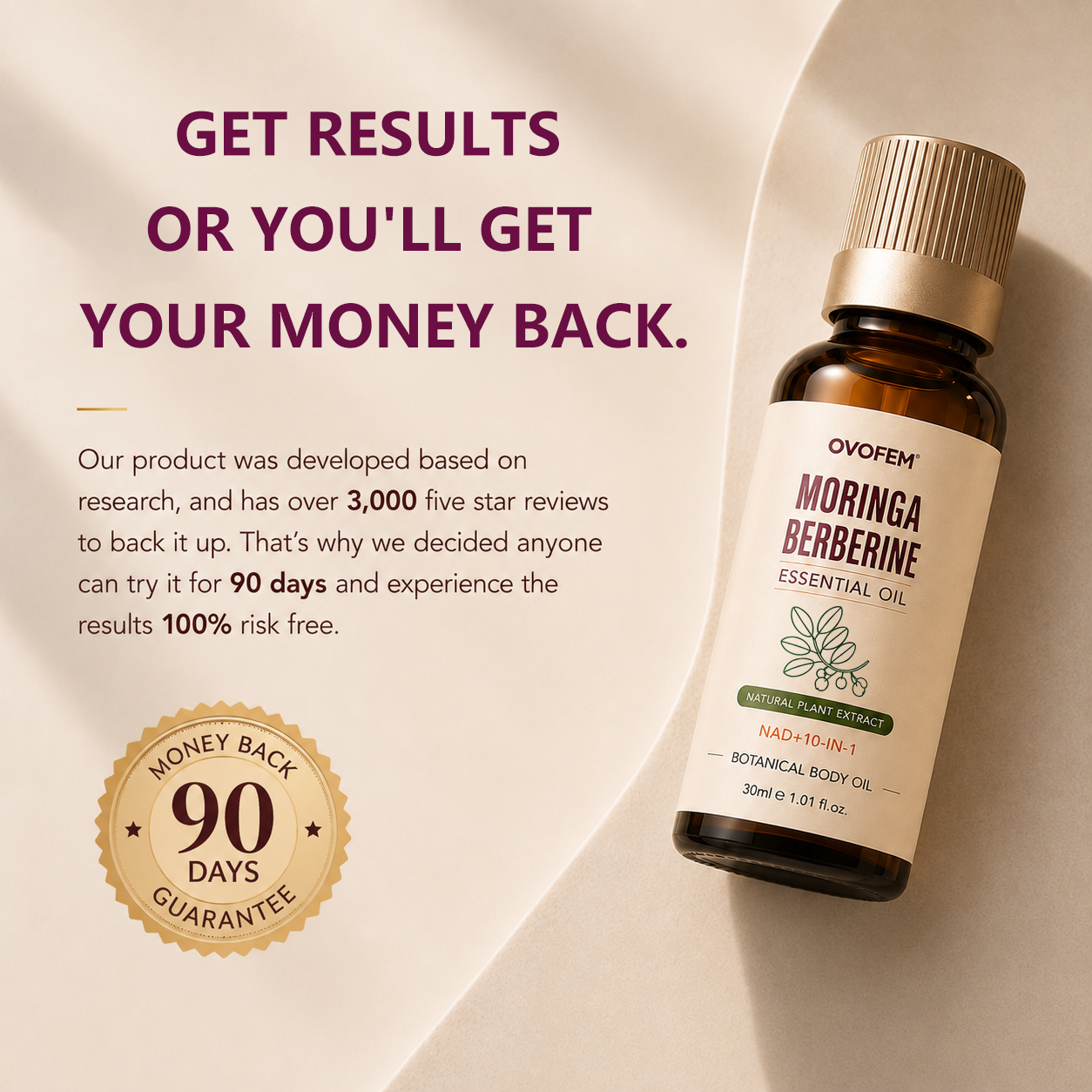 KLENIMORE essential oil 90 day return policy information